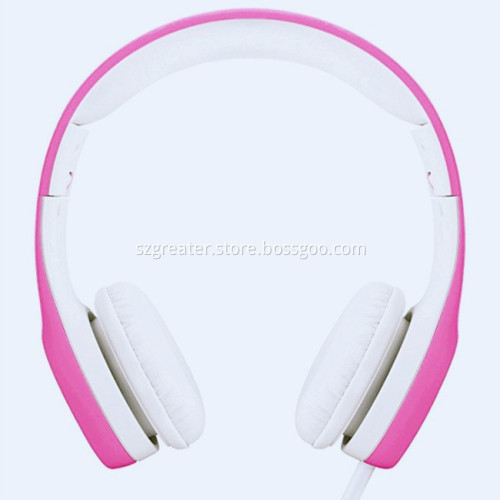 Kids Pink Headphones Volume Limiting Audio Sharing Port